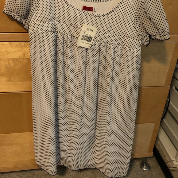 White Sheer dress with black polka dots - Picture 3 of 3